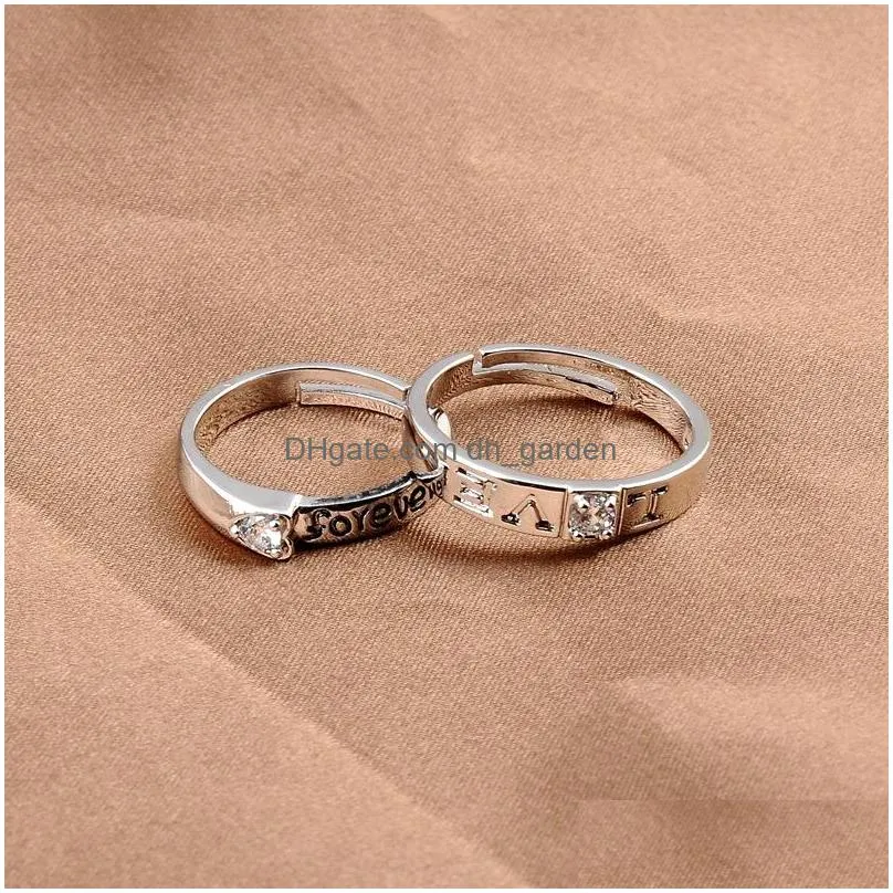 copper opening adjustable lovers ring love rings 36 random mixed hand accessories wholesale