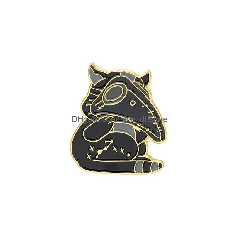 crow enamel brooches pin for women fashion dress coat shirt demin metal funny brooch pins badges promotion gift 2021 design