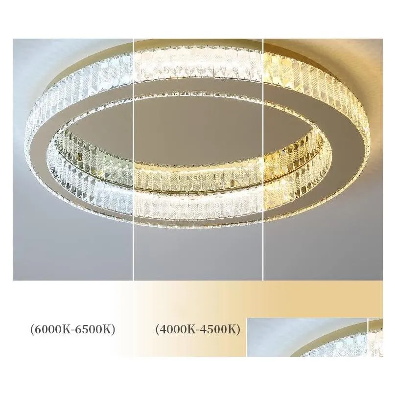 crystal lamp round ceiling lamp chandeliers postmodern master bedroom room atmospheric led living package lighting