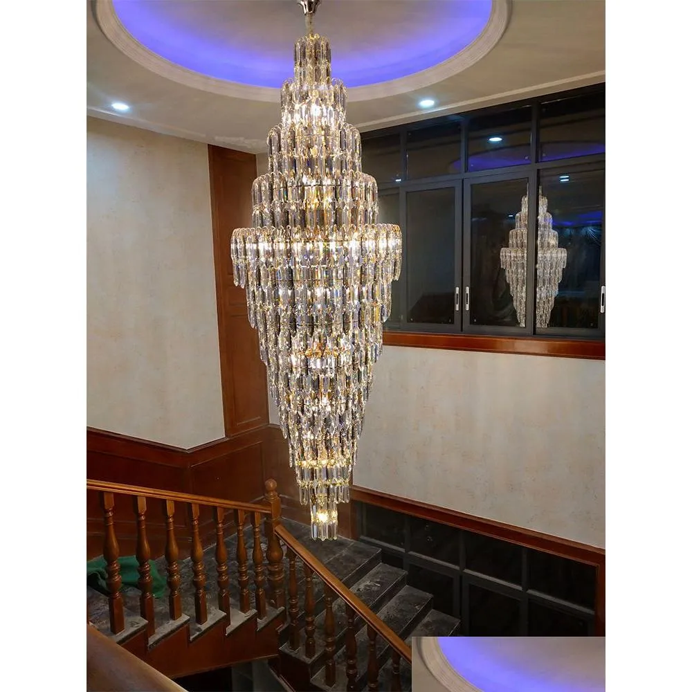 stair lamp long pendant lamp chandeliers villa simple rotation modern duplex building hollow floor light luxury living room atmospheric