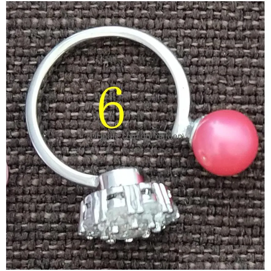 wholesale handmade high quality silver plated spinner ring with 67 mm pearl adjustable for your pearl oyster party