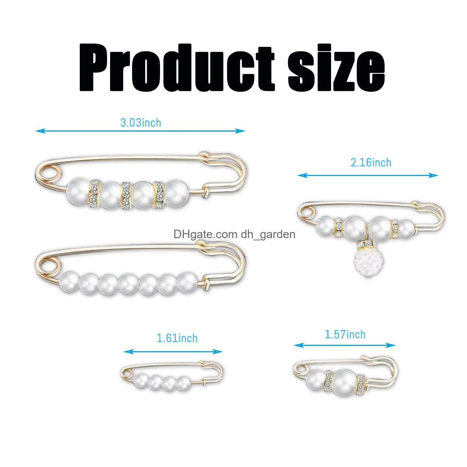  fashion pearl brooch sweater shawl clip double faux pearl brooches waist pants extender safety pins
