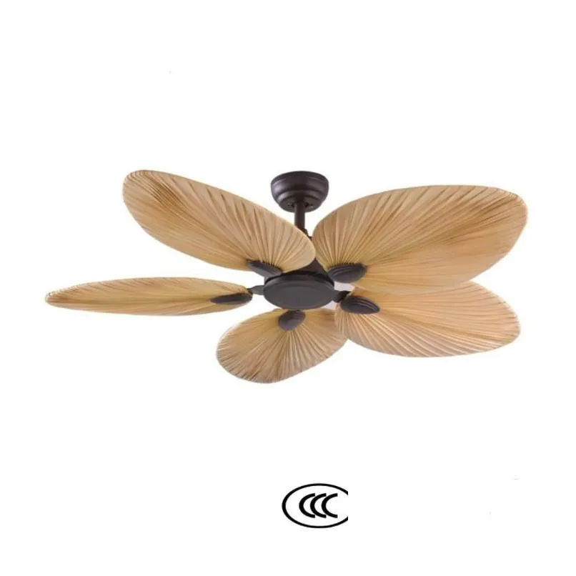 manufacture factory price natural breeze palm leaf fan blades 220v remote control ceiling living room