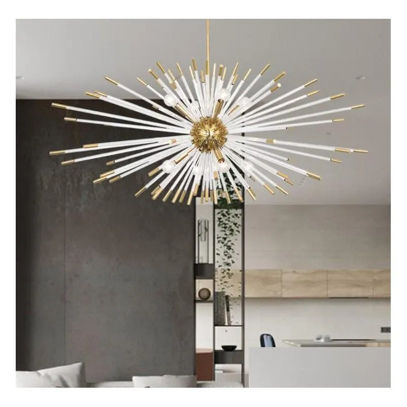 modern crystal chandelier lamp for living room creative design hanging light fixture gold luxury home decor led cristal