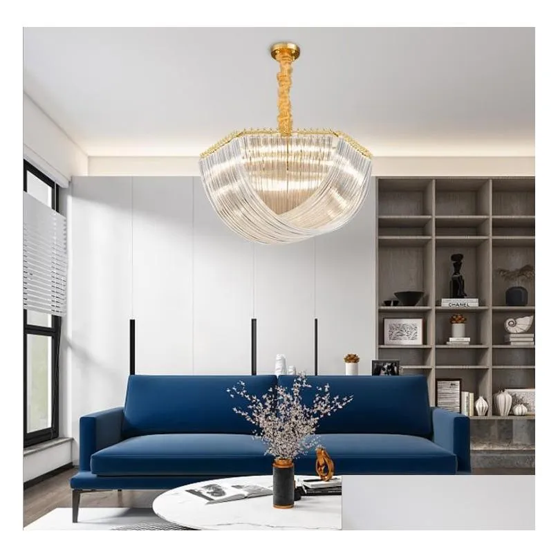 postmodern light luxury chandelier restaurant lamp crystal nordic villa living room household simple