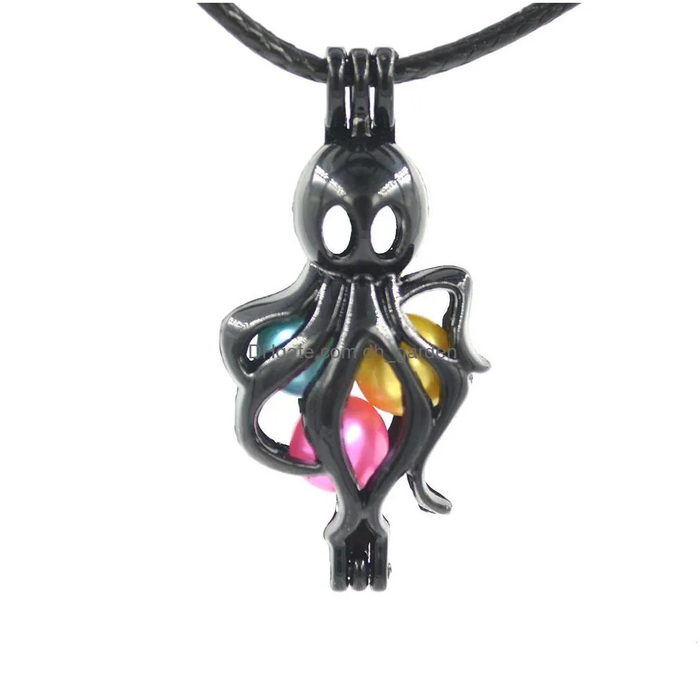 hot selling shipping mix styles black pearl cage pendant opening cages locket charm for jewelry diy