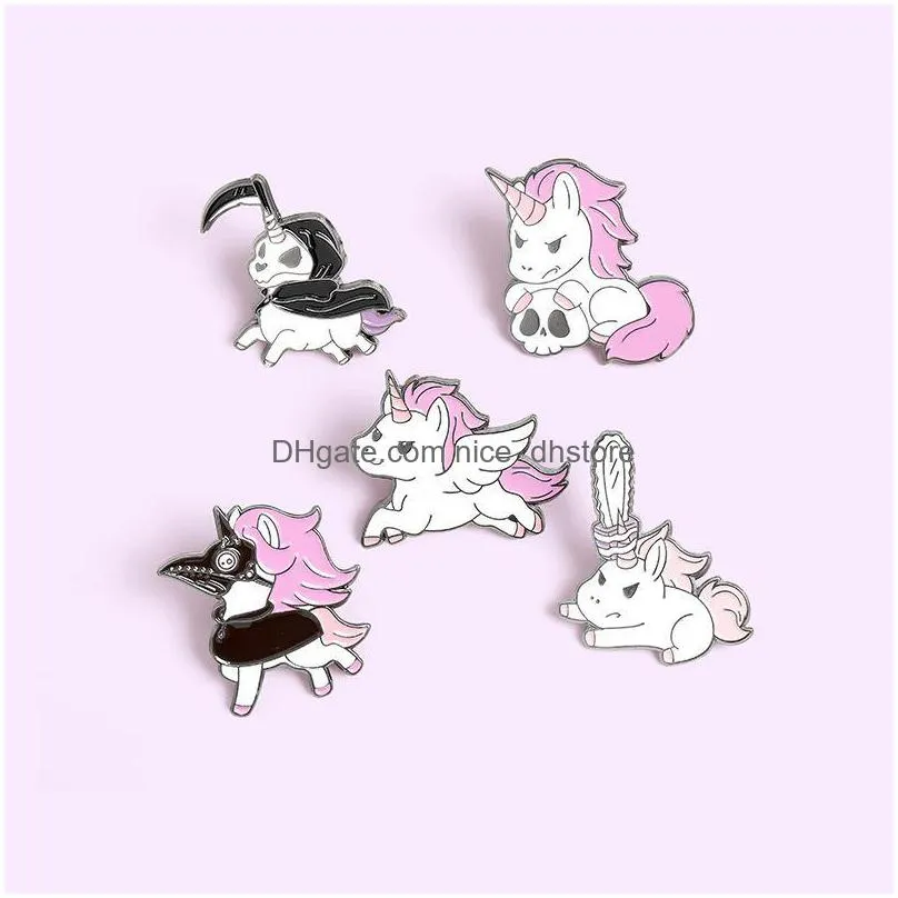 enamel brooches pin for women fashion dress coat shirt demin metal funny pink cartoon animal brooch pins badges promotion gift