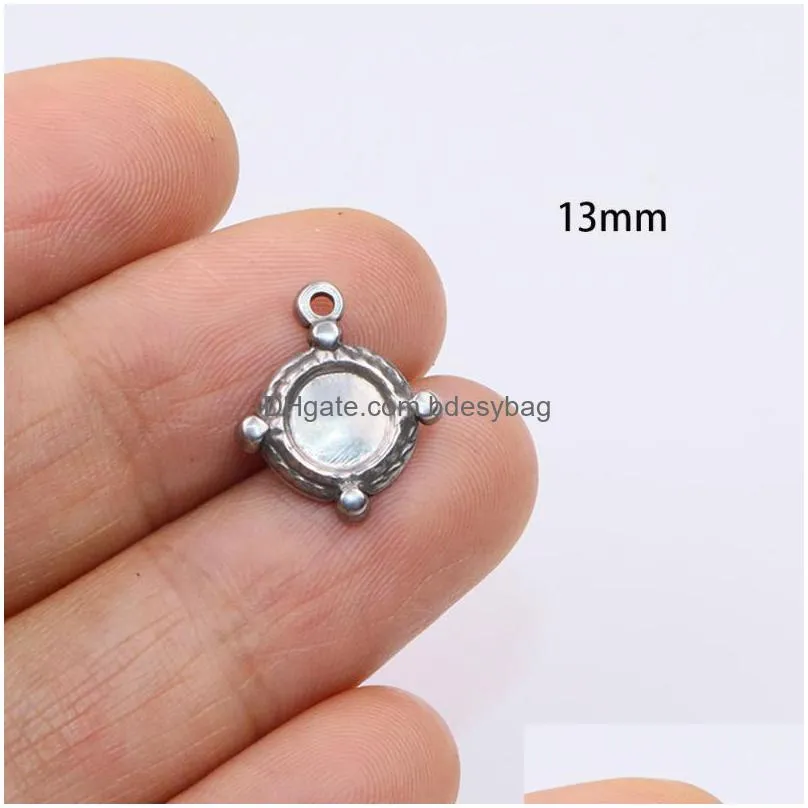 charms 5pcs 15mm wholesell casting stainless steel eye coin pendant diy necklace earrings bracelets unfading colorlesscharms