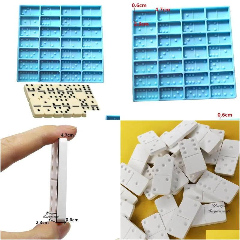 shiny dominoes silicone epoxy resin mould cake mold fondant molds cake decorating tools chocolate fondant tools soap mold diy 201023