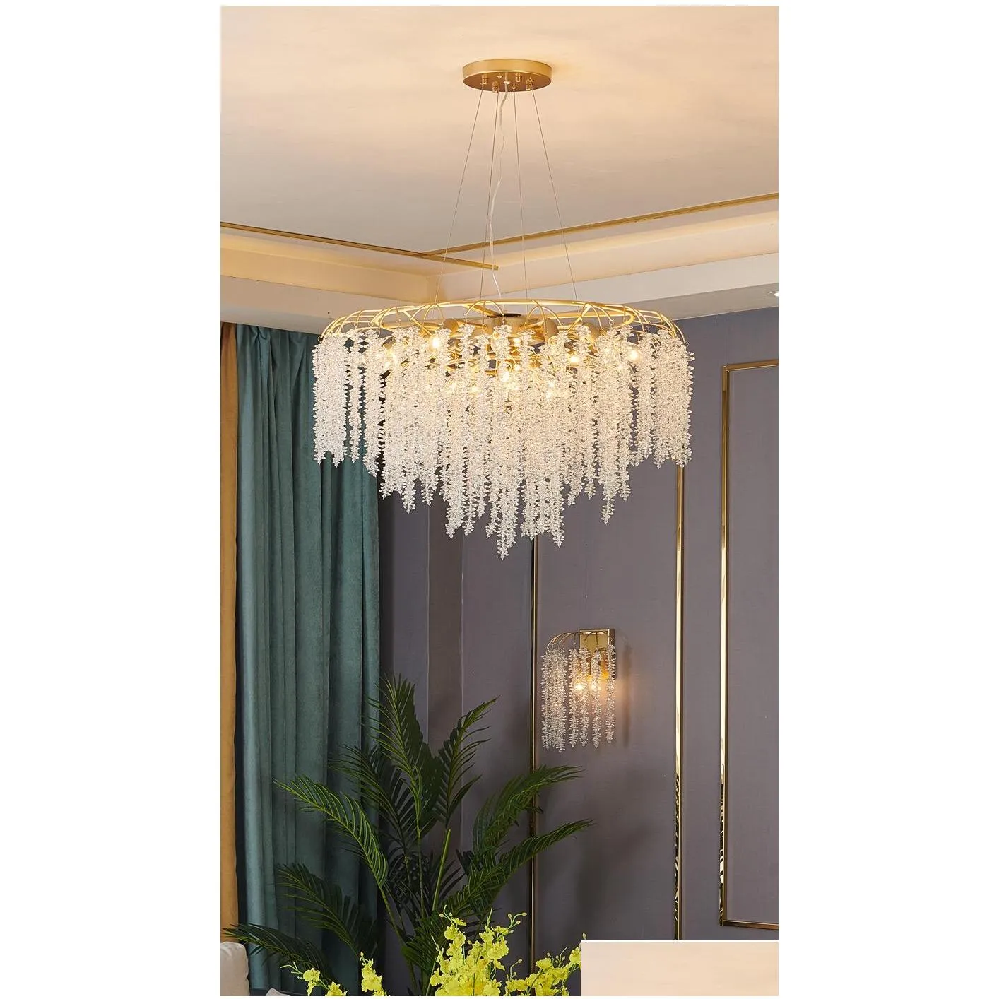 luxury living room decoration crystal chandelier modern hanging lights for bedroom cristal lampen