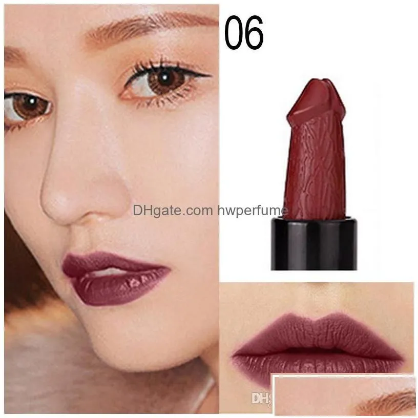 lipstick 6colors lipstick mushroom pecker penis willy shaped lip hens night party makeups long lasting matte drop delivery health be