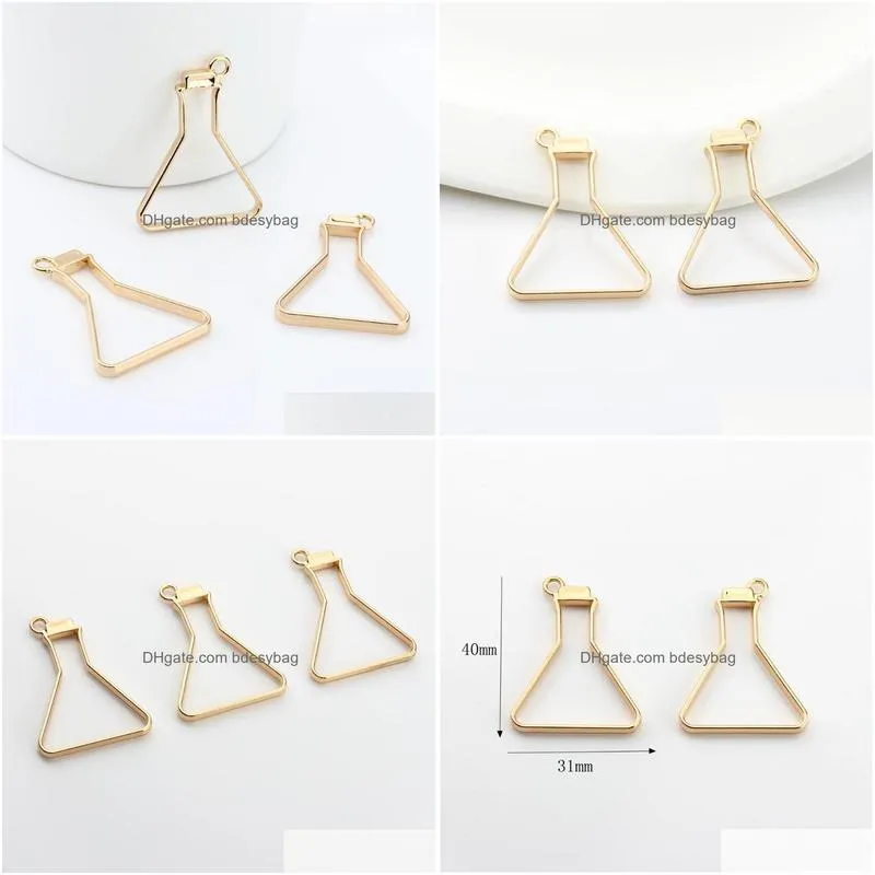 charms zinc alloy pendant gold uv resin reagent bottle 5pcs for diy jewelry making finding accessoriescharms