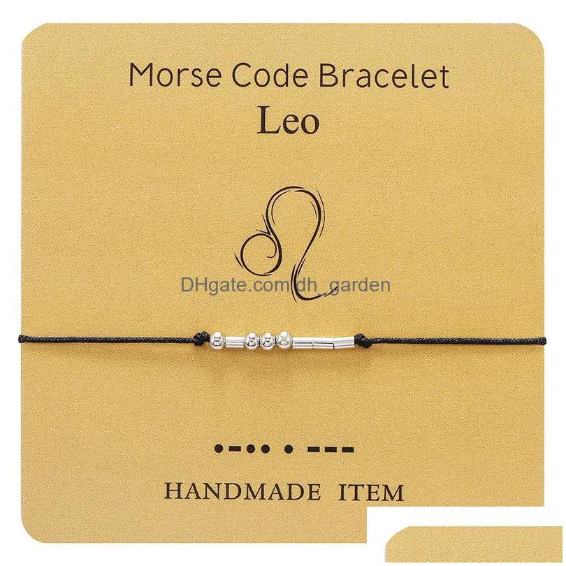 new versatile 12 constellations moss code couple bracelet bracelets card with 12 constellations