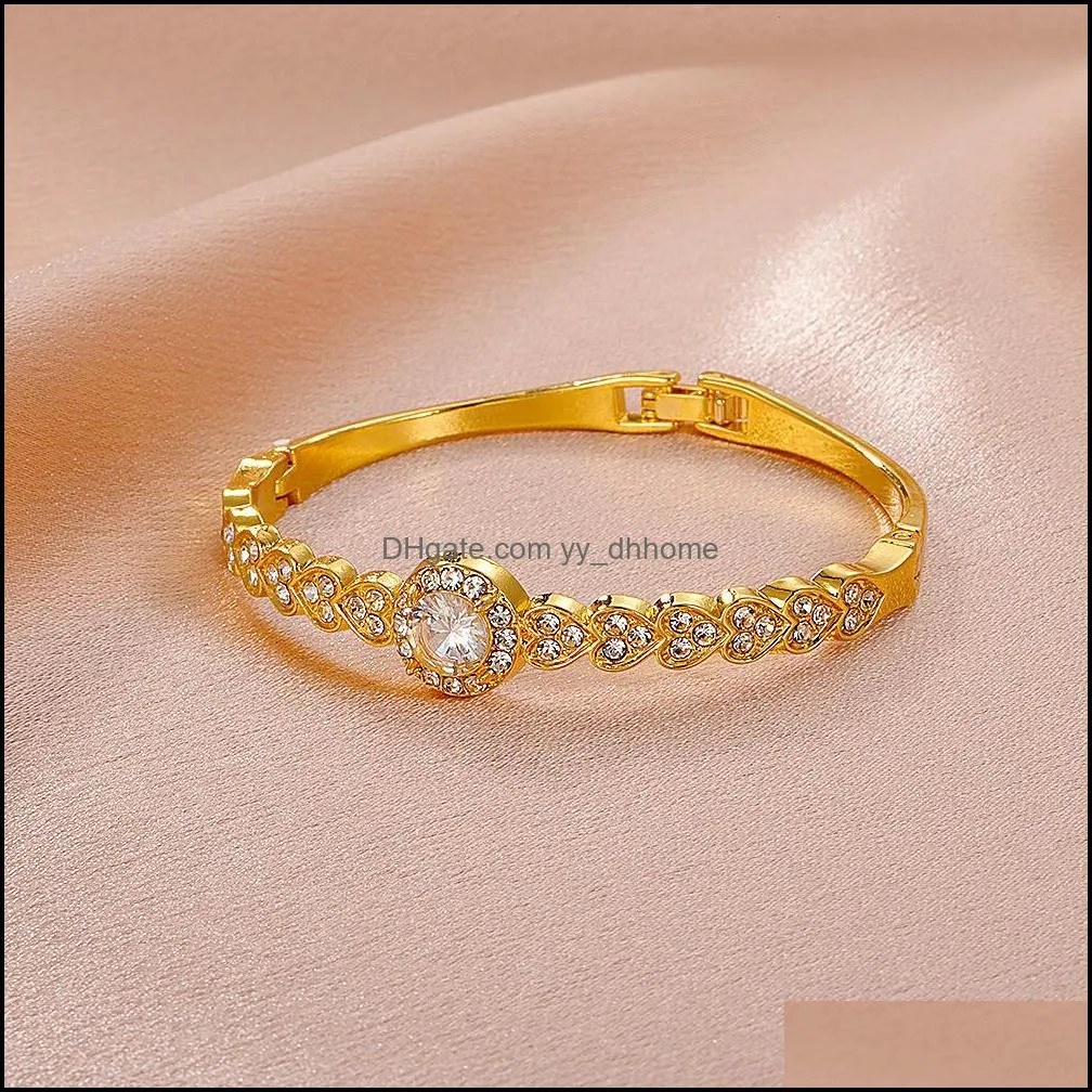 metal diamond bracelet simple retro full diamond love bracelet fashion personality jewelry women