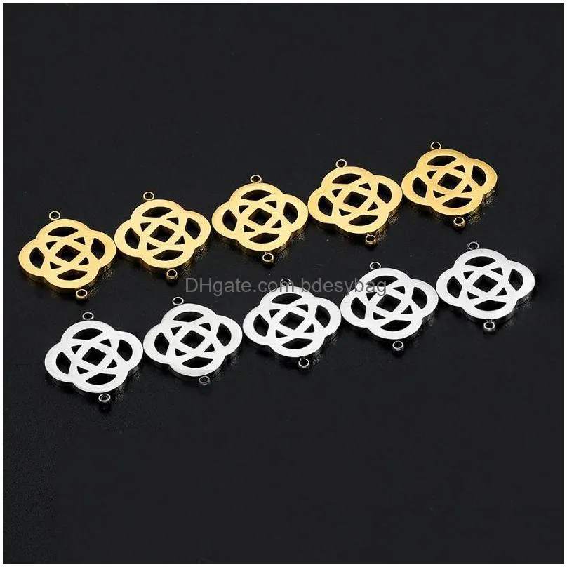 charms 5pcs stainless steel witch celtics knot gold plated witchcraft pendants for diy bracelet necklace jewelry making findingscharms