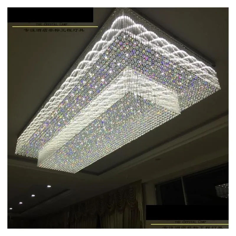  el project lighting chandelier custom rectangular lobby ceiling lamp ceramic jewelry showroom sales sand table led