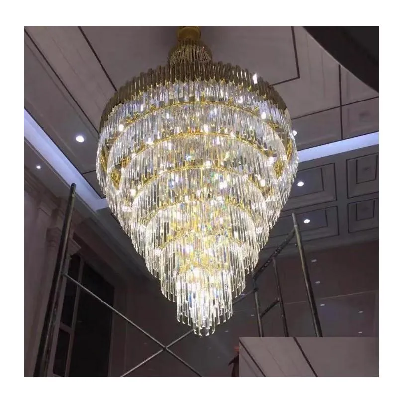 large crystal chandelier in duplex building luxury el lobby engineering villa living room hollow chandelier