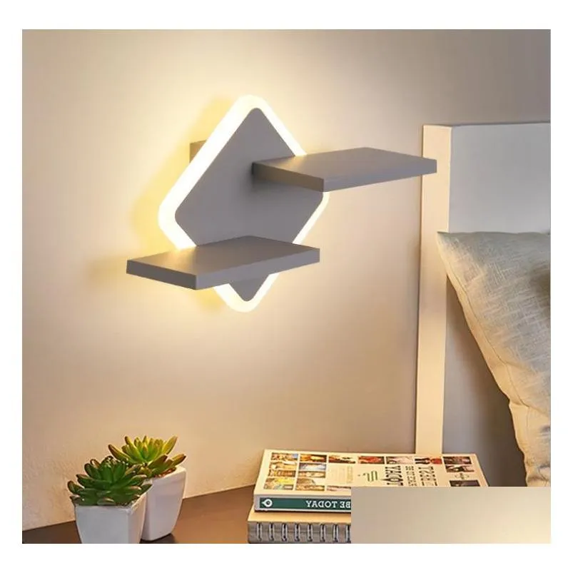 shelf bedside acrylic led wall lamp nordic postmodern minimalist art living room decoration simple bedroom lamps