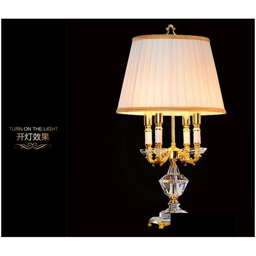 classic european crystal table lamp lighting bedroom bedside lamp luxury fashion crystal desk lamp abajur e14 led bulb