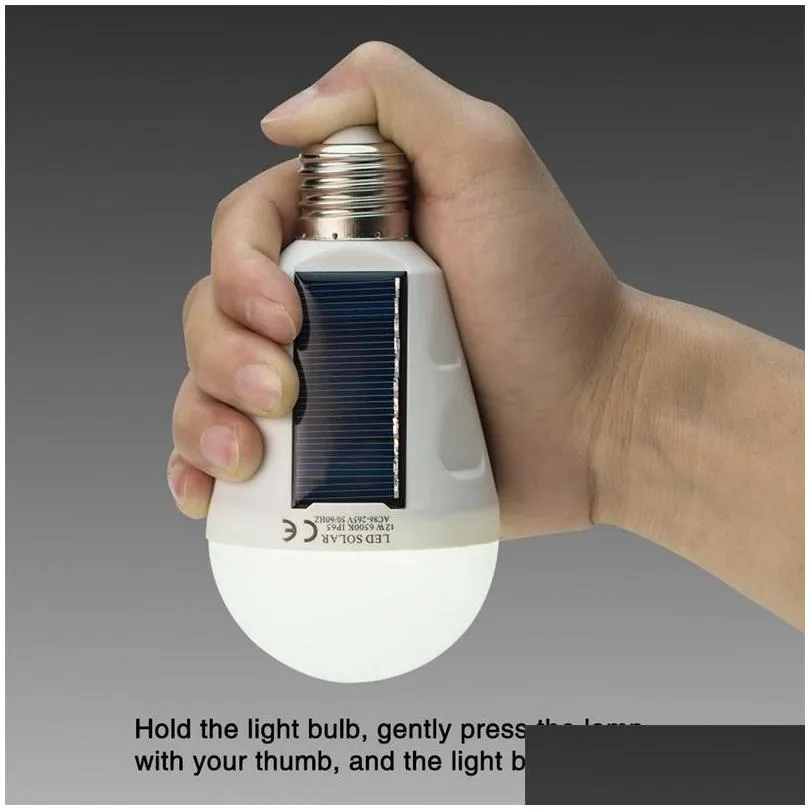 e27 7w 12w solar lamp 85265v energy saving light led intelligent lamp rechargeable solar emergency bulb daylight