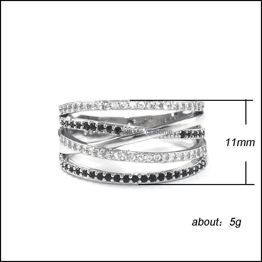 silver color natural zircon ring birthstone bridal engagement wedding ring women luxury alloy finger band inlaid ring