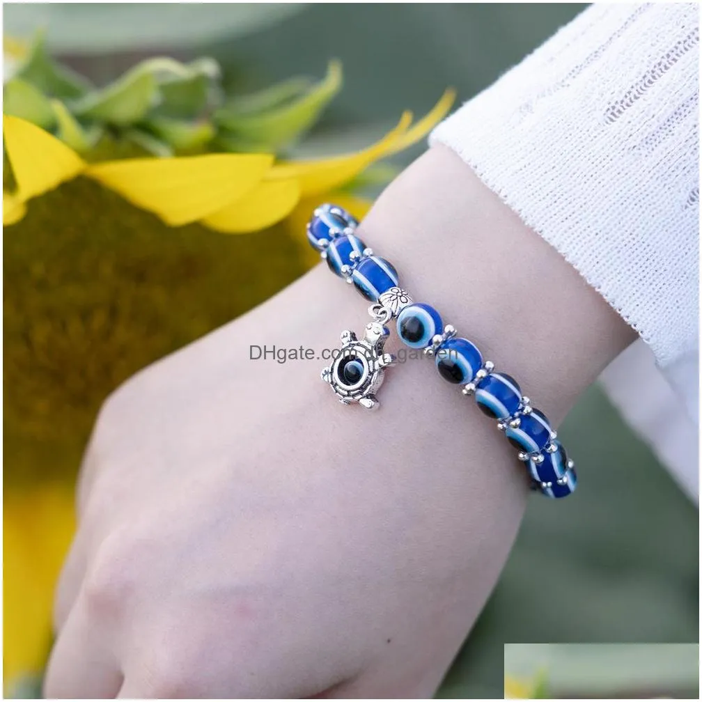 8mm beads hot selling evil blue eye strands bracelet fatimas hand turkish thousand eyes wish bracelet