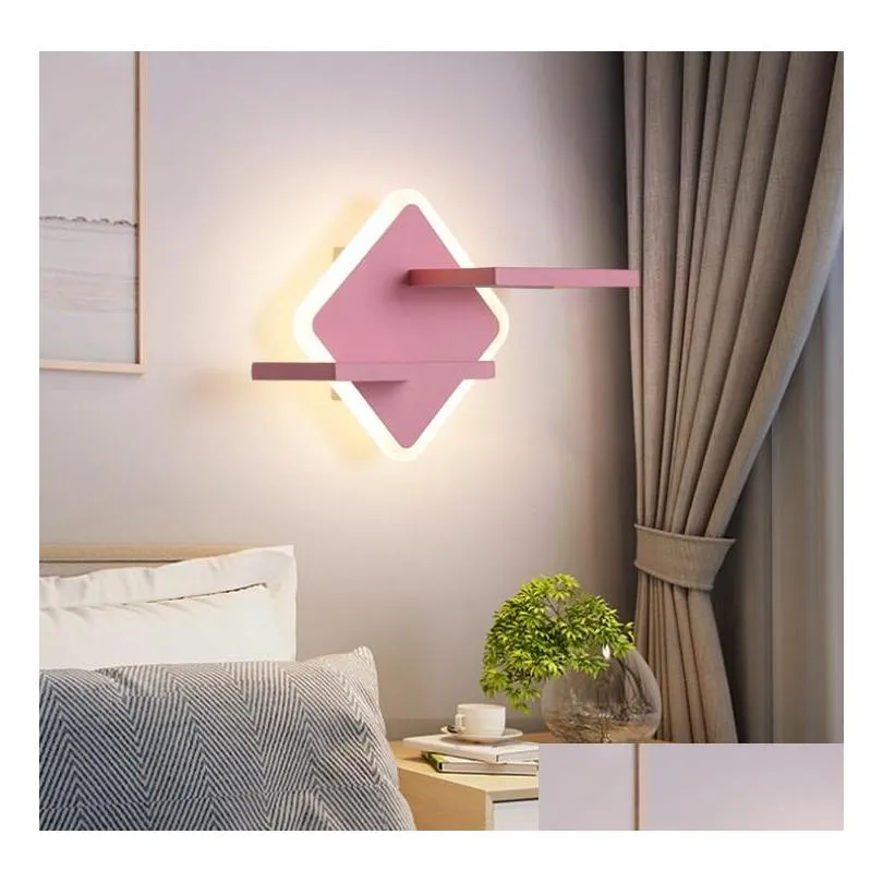 shelf bedside acrylic led wall lamp nordic postmodern minimalist art living room decoration simple bedroom lamps