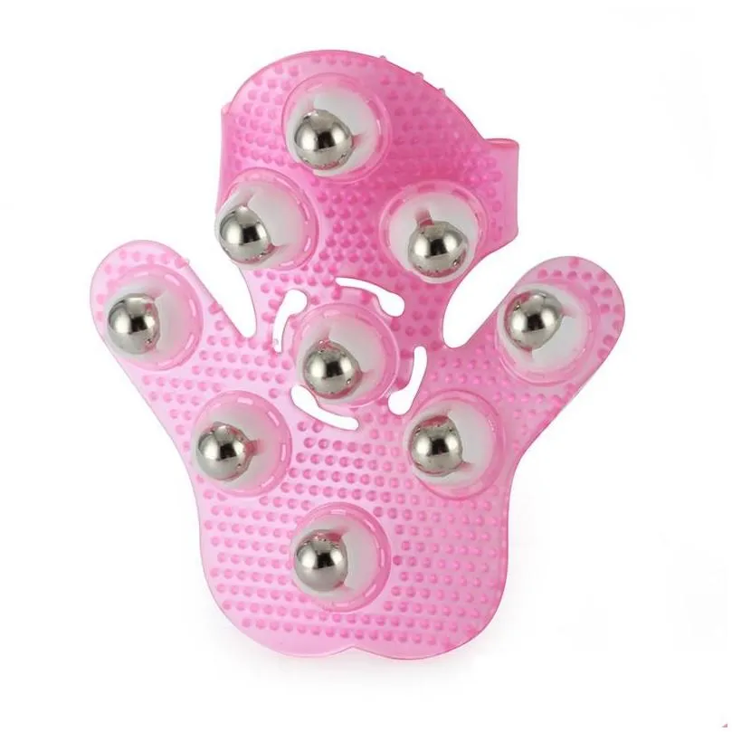 hot tool back massager glove with roller ball pain relief relax toosl for neck back shoulder 9 beads full body massage