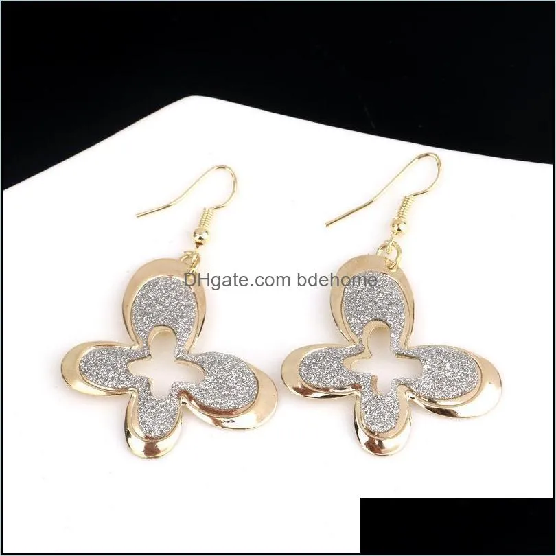 earring silver/gold crystal long pendientes for women scrub drop hook dangle novel earrings