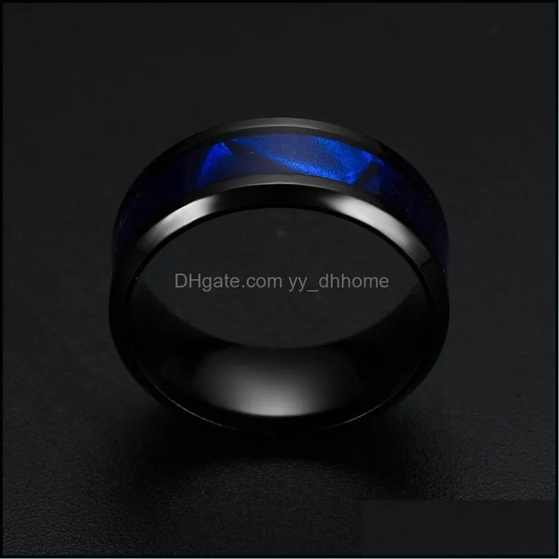 blue ring fashion titanium steel ring man retro ring stainless steel for women men jewelry