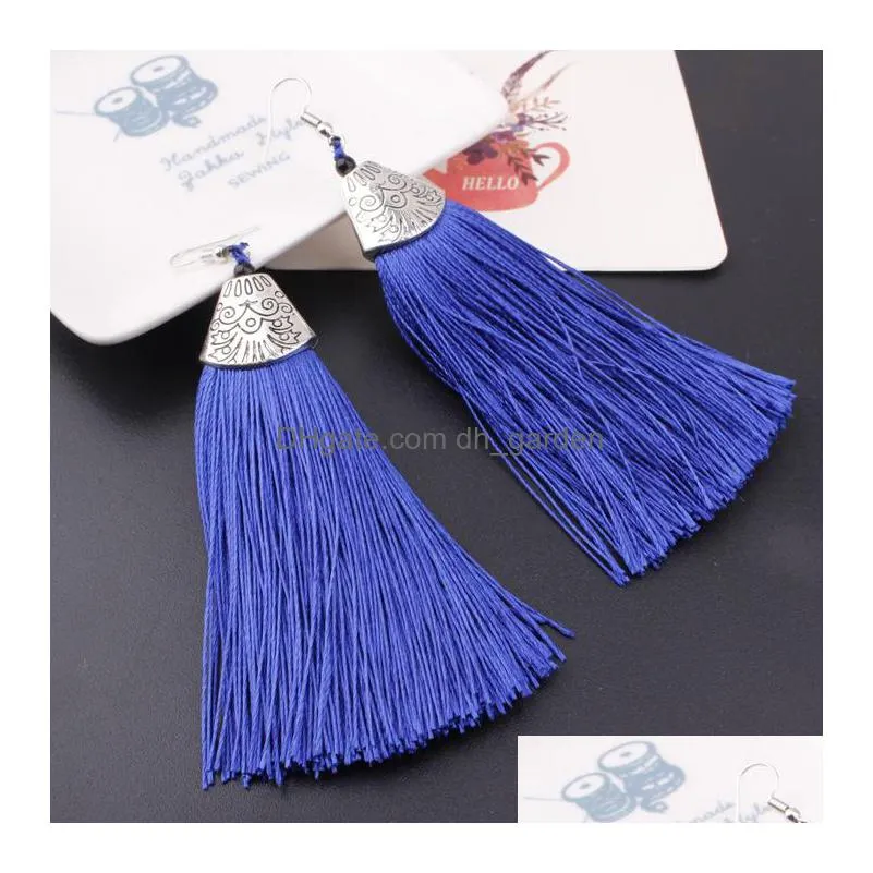 womens long tassel dangle earrings for women/girls fringe drop elegant ear accessories ez001