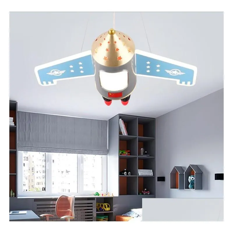  creative space satellite acrylic led chandelier for boys bedroom nursery video arcade hanging lamp home light fixtures