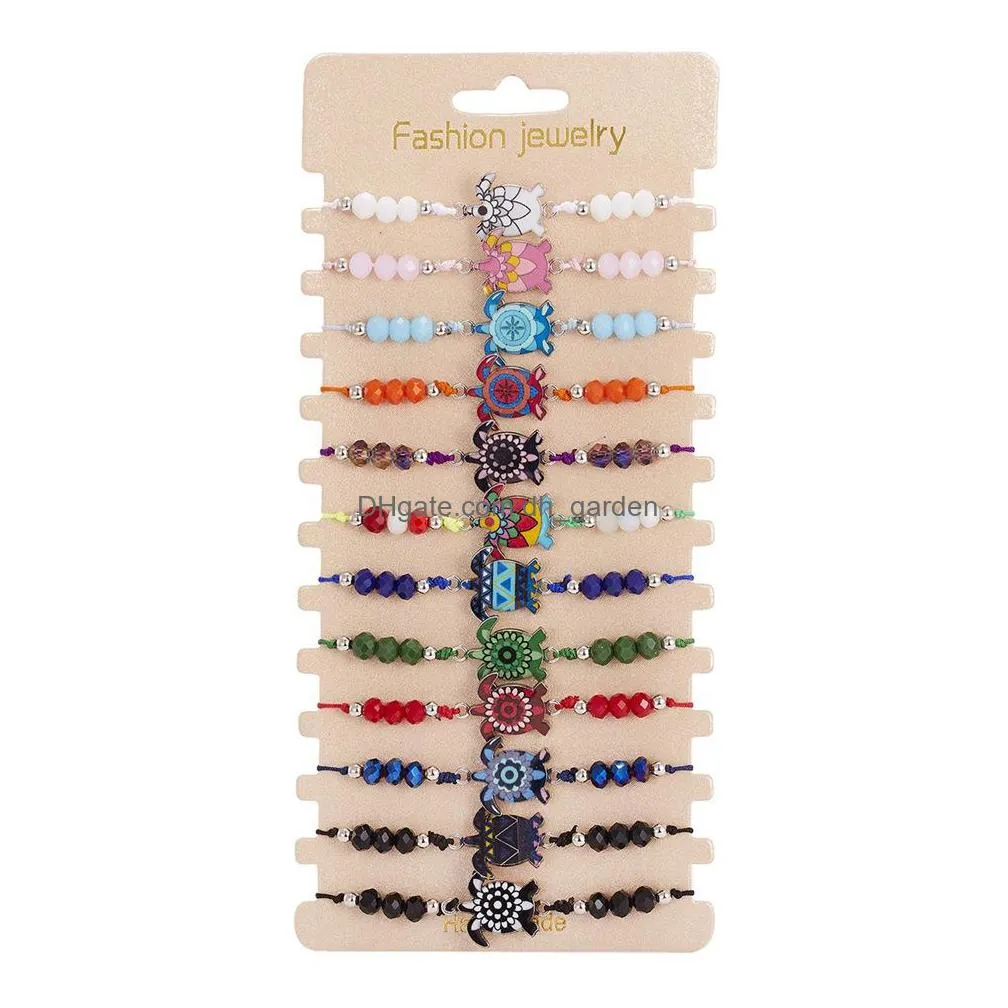 bohemian color tortoise mixed beads strands 12 pieces soft pottery adjustable bracelet