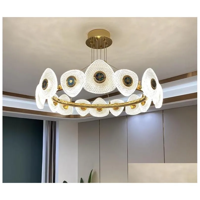 colour enamels chandelier lamps crystal for master bedroom postmodern simple lights living room dining room pendant lighting