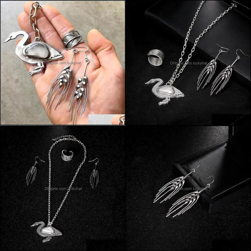 party jewelry set swan duck animal men women bohemia jewelry set