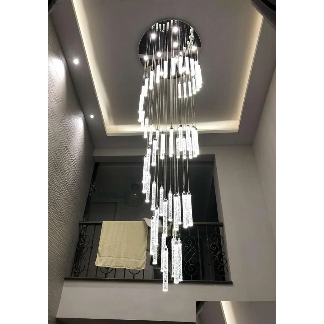 lamp chandelier light for high ceiling entryway stairs hanging spiral long lamps crystal staircase chandelier hanging lights