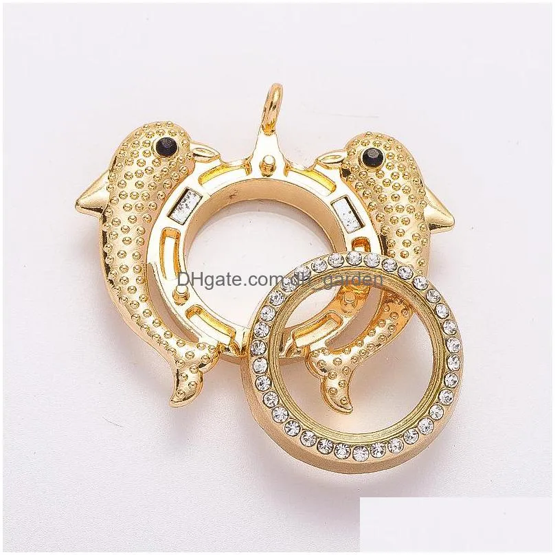 high quality diy color diamond lovers lockets  can open magnet pendant phase box pearl necklace gift