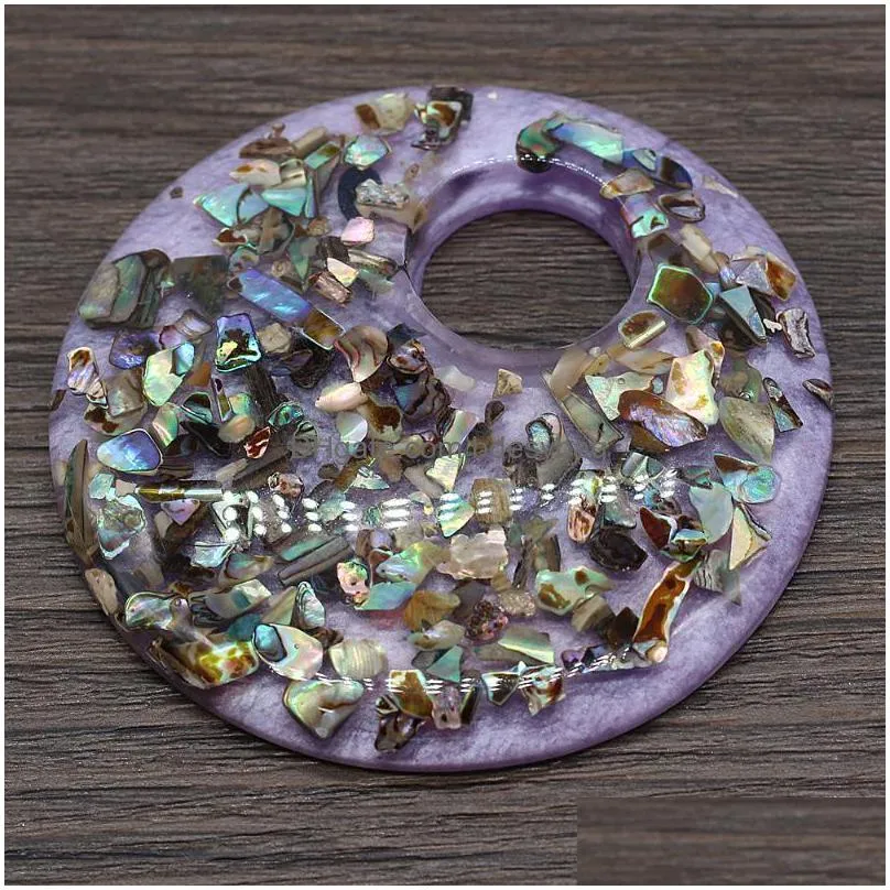 charms selling natural shell crushed stone and resin diy for making bracelets necklaces jewelry accessories 68x68mmcharms