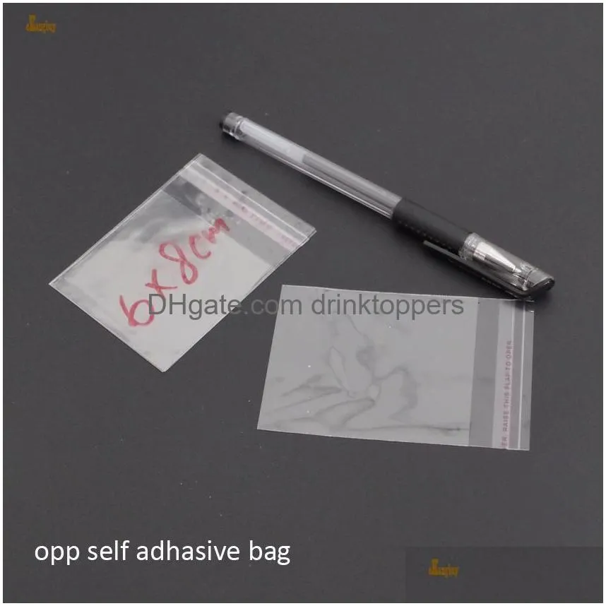 promotion real 1000pcs clear resealable bopp poly cellophane bag 6x8cm transparent opp gift bags plastic packaging self adhesive seal