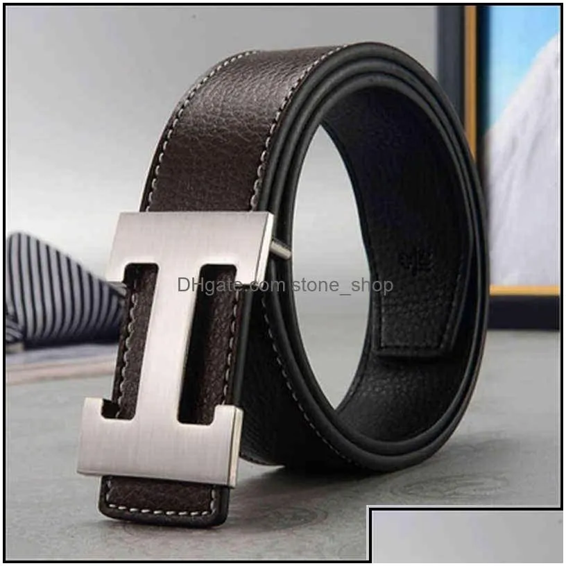 belts 2022 brand luxury men belts genuine leather lettern h buckle for business fashion strap women jeans x220216 drop delivery acces