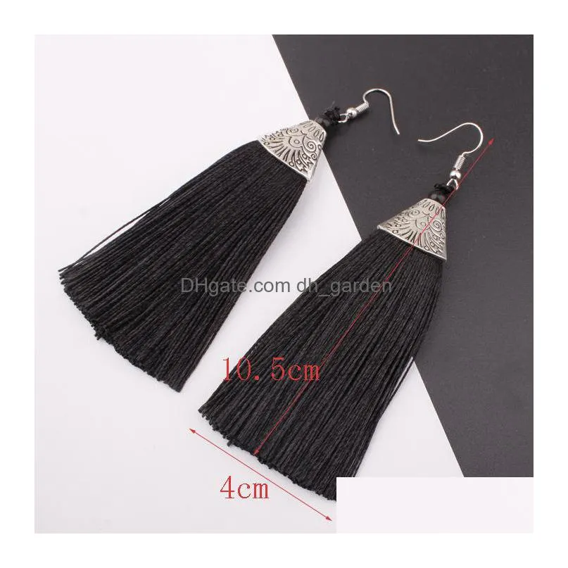 womens long tassel dangle earrings for women/girls fringe drop elegant ear accessories ez001