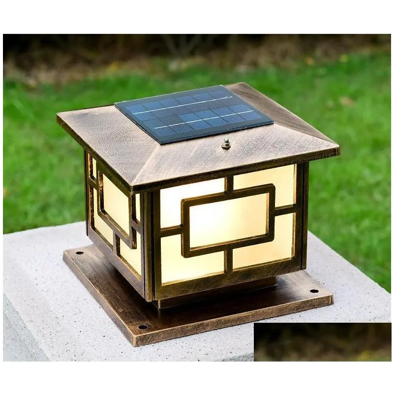 solar power led post lights landscape garden lights gate pillar lighting outdoor lamps for villa deck park yark