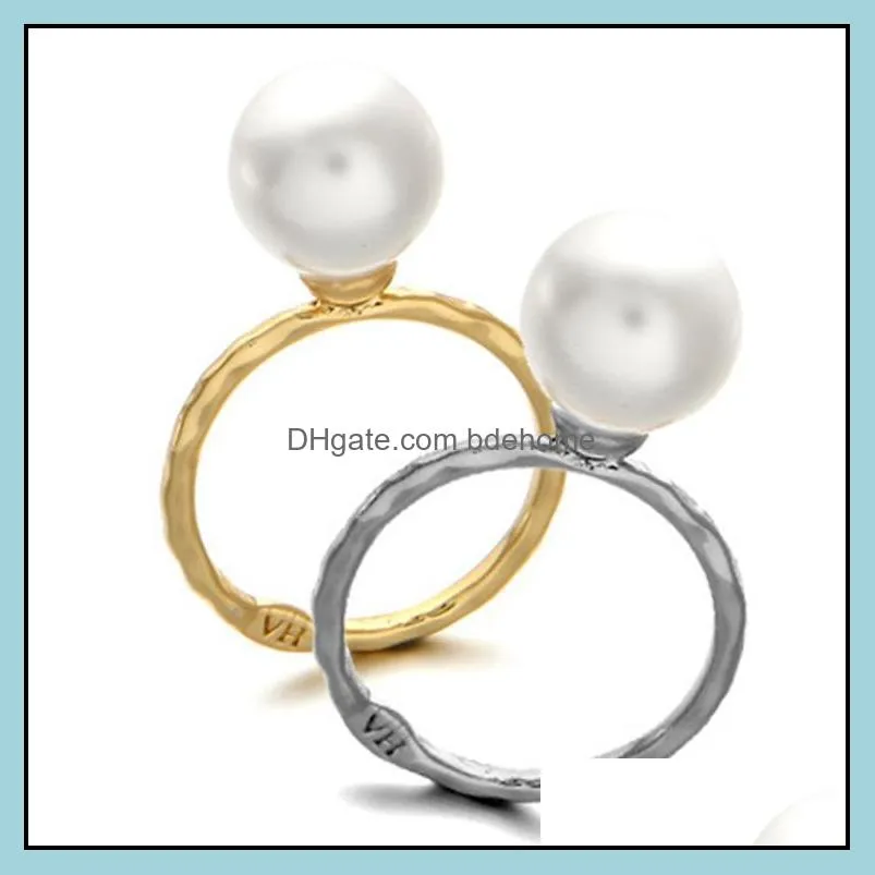 pearl ring gold plated ring for women party wholesale pearl ring
