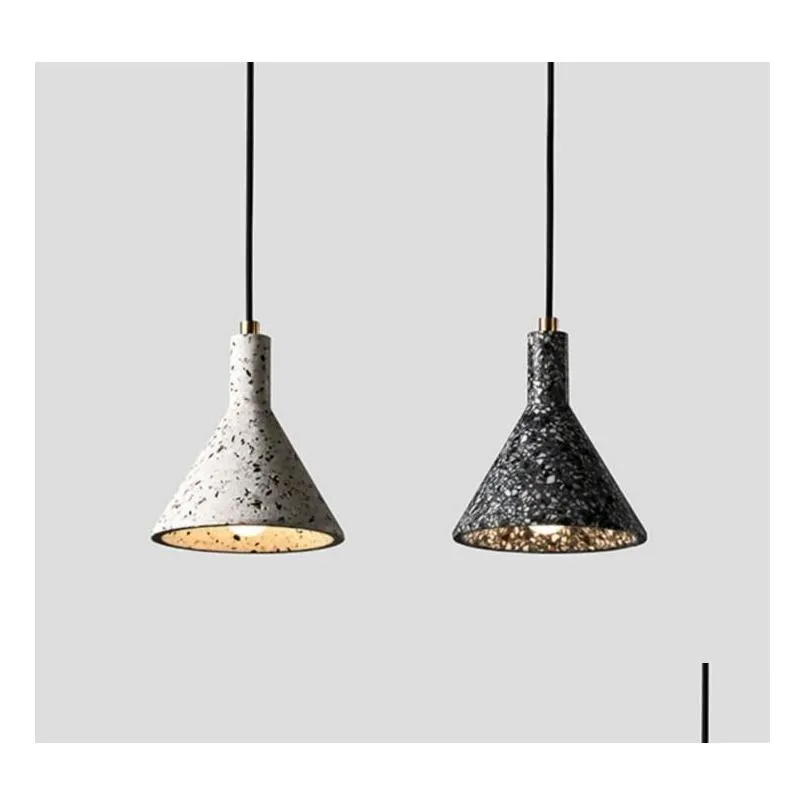 american industrial terrazzo pendant lamp retro loft nordic creative light restaurant bed room bar lighting hang