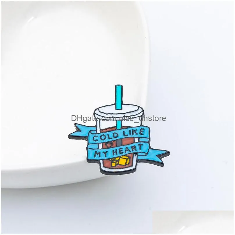 iced coffee pin badge anime brooch badge accessory cold like my heart