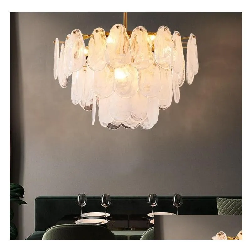 french crystal chandeliers lighting lamps living room white texture villa modern light luxury dining decorative lights