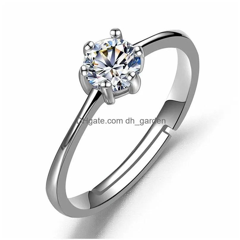 europe and the united states live new s925 classic six claw simulation diamond ring lovers ring wedding ring factory wholesale