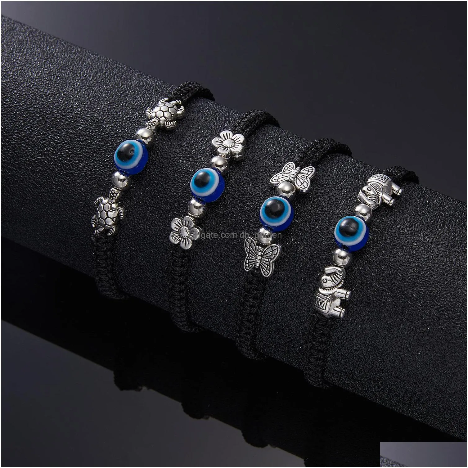butterfly elephant blue evil eye red rope woven bracelets strands adjustable bracelet lucky bracelet