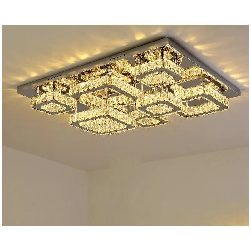 luxury silver ceiling lamp chandeliers living room modern crystal lights bedroom led lamps dining crystal fixtures kitchen