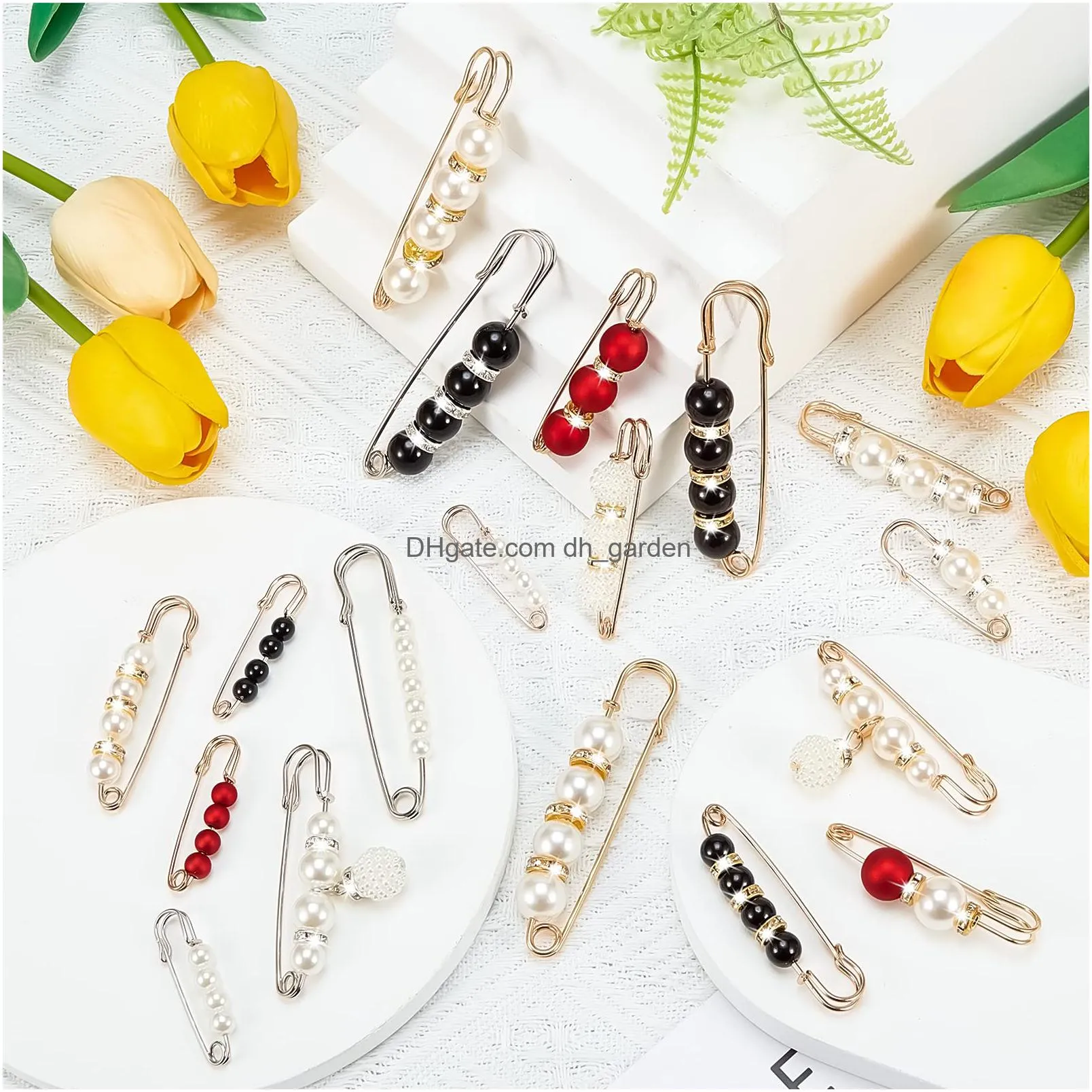 faux pearl brooch pins sweater shawl clips artificial pearls brooch safety pins elegant pearl cardigan collar brooch clips for women